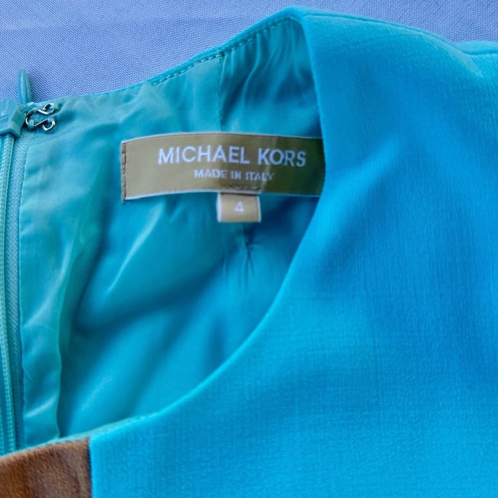 Michael Kors Blue Halter Sheath Dress - Picture 6 of 9